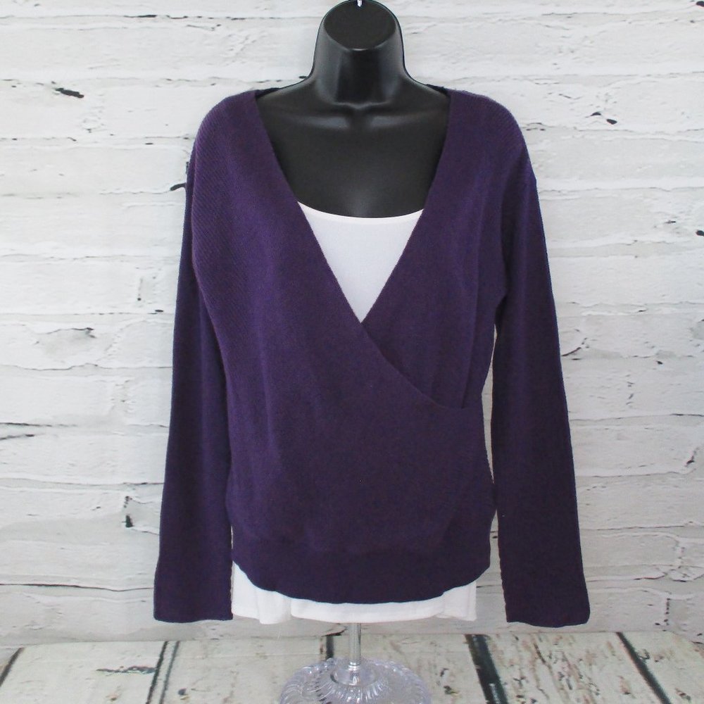Bar III Wool Blend Surplice Wrap Sweater